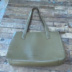 Dissona Italian Olive Green Leather Shoulder Bag